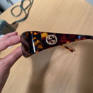 Gucci Tortoiseshell Sunglasses with Gold Emblem